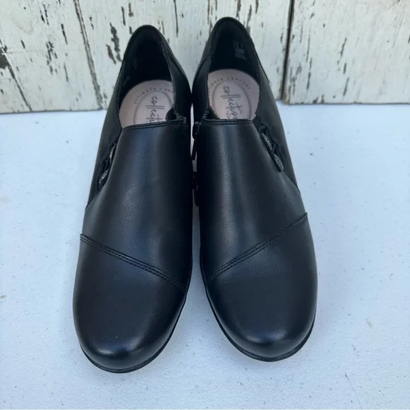 Clarks Collection Emslie Warren Block Heel Loafer/Bootie Size 8.5 - Picture 2 of 8